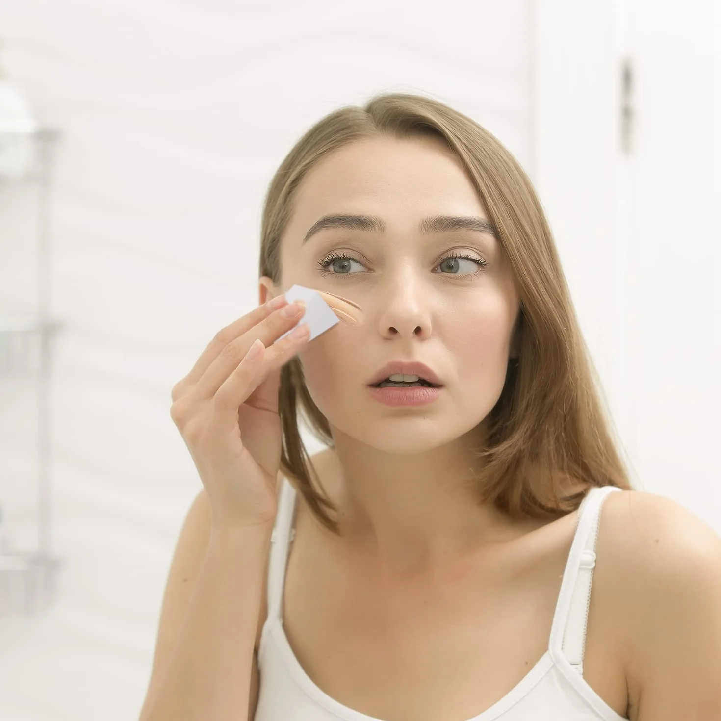 Éponges Maquillage Triangle Sans Latex 24 Pièces pour Fond de Teint (Blanc)