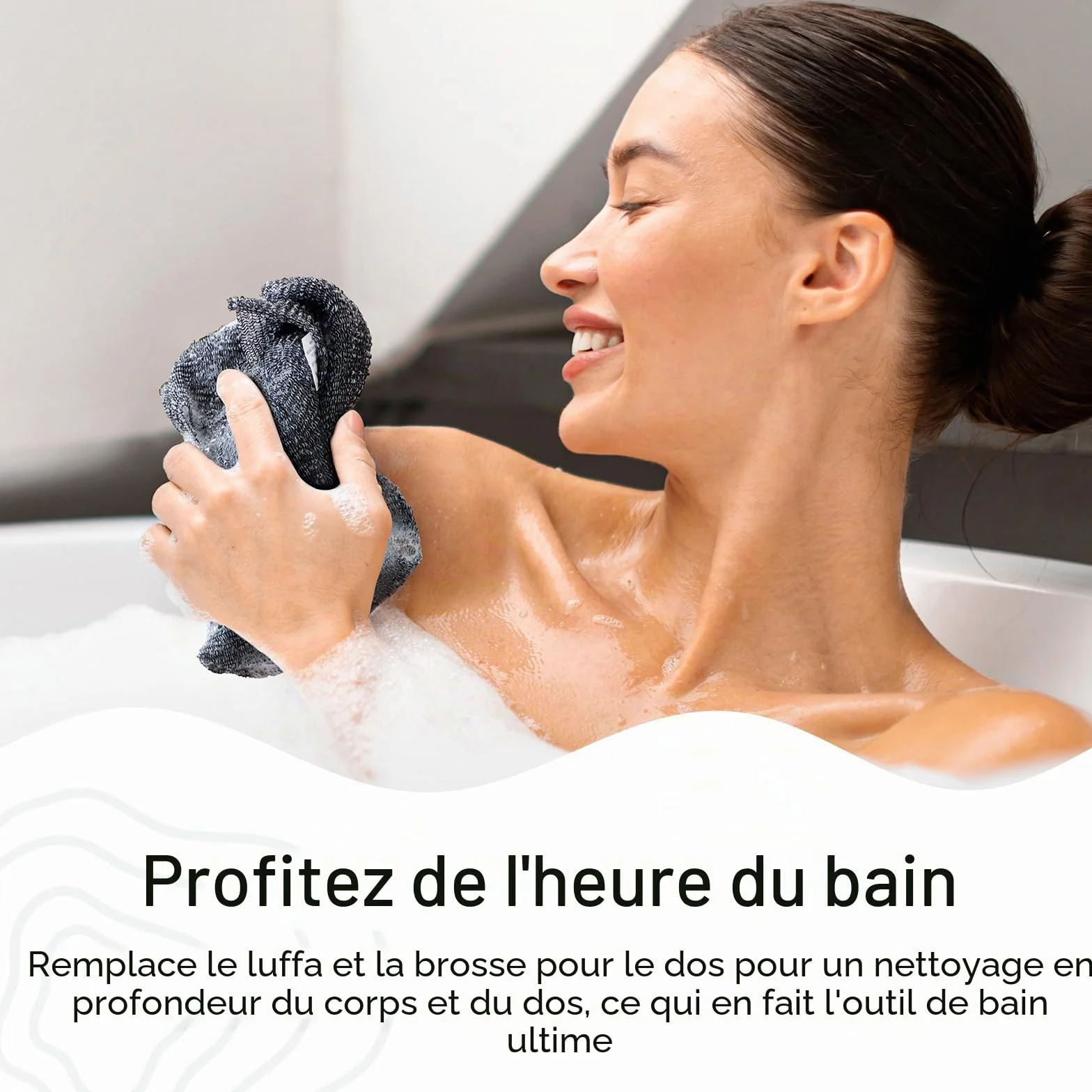 Yiclick Lot de 3 débarbouillettes exfoliantes japonaises coréennes pour le dos douche bain corps éponge africaine luffa