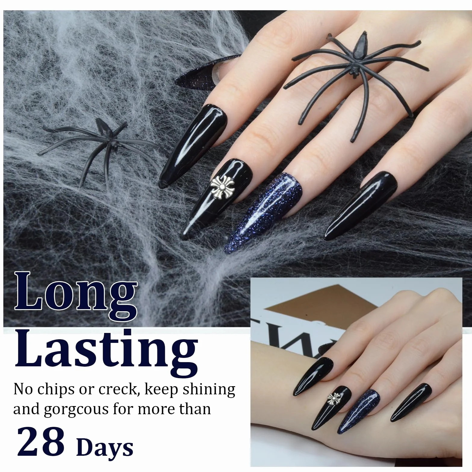 Poudre à Ongles 28g Paillettes Noires Dipping Powder Manucure Kits DIY Sans Odeur Lampe Non Requise