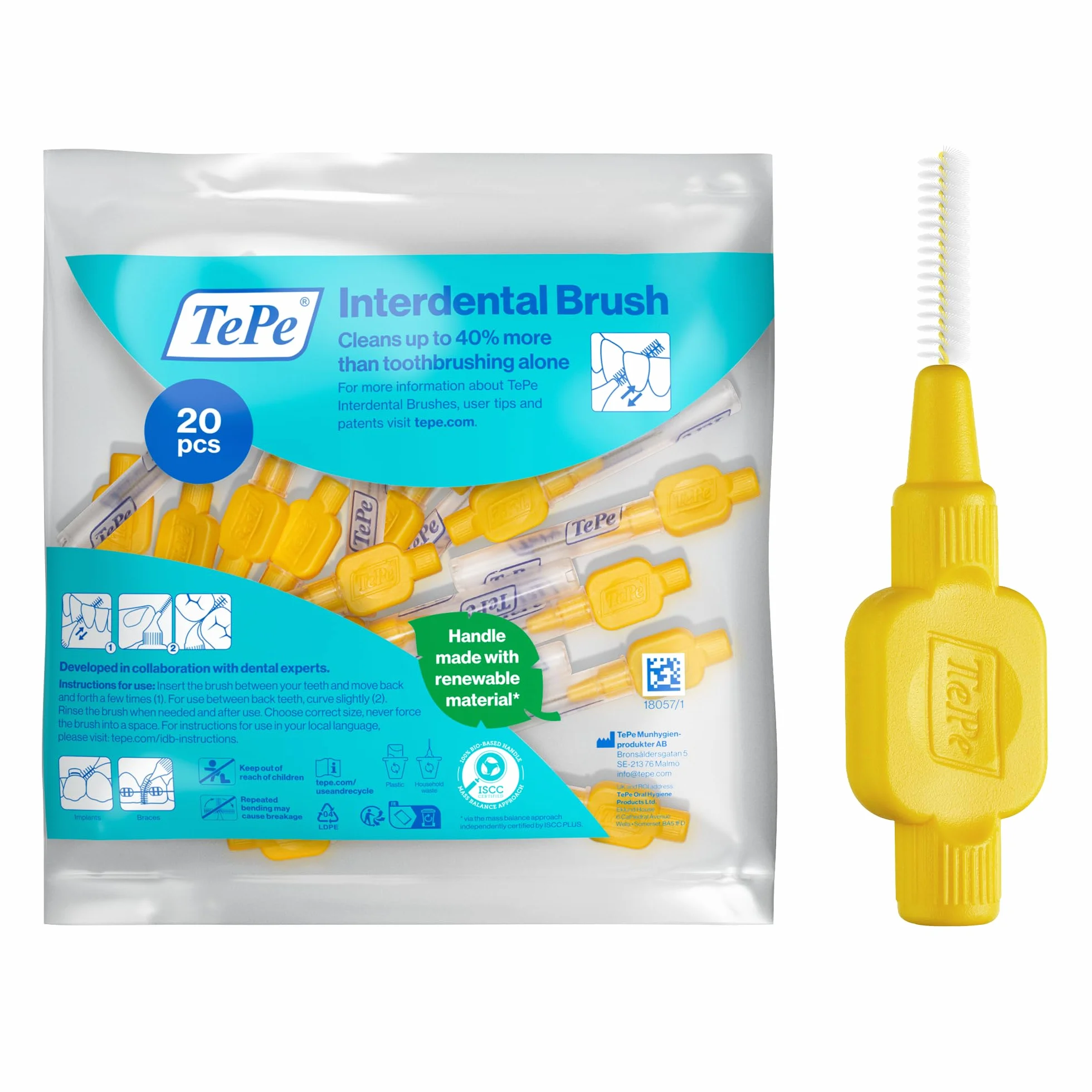 TePe Brossettes Interdentaires Originales Jaune 0.7mm ISO 4 8pcs