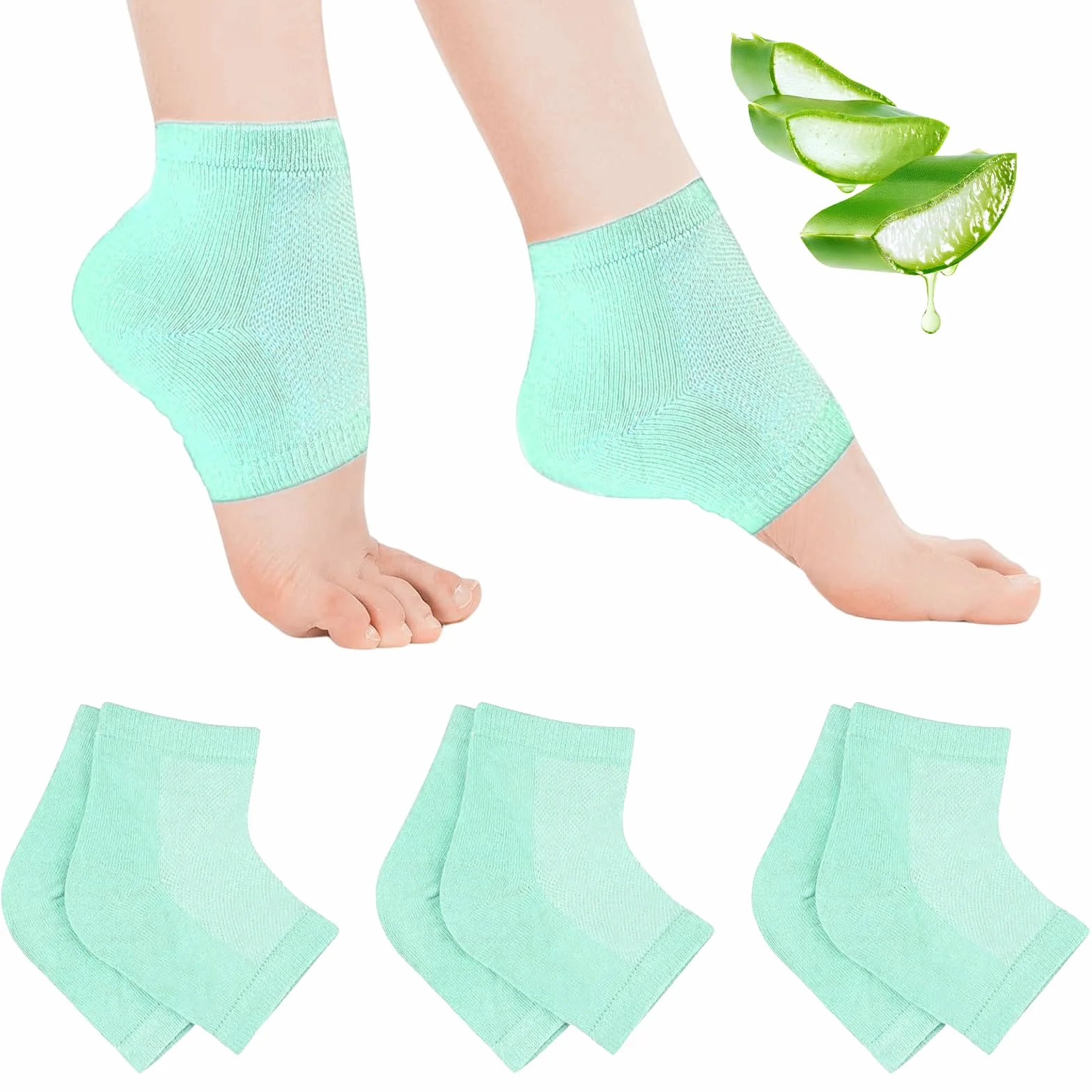 Chaussettes Hydratantes Talons Lot de 3 Réutilisables Nuit Pieds Secs Craquelés Hommes Femmes