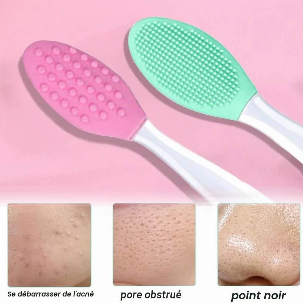 Pinceau à Lèvres Exfoliant Double Face en Silicone 4 Pièces