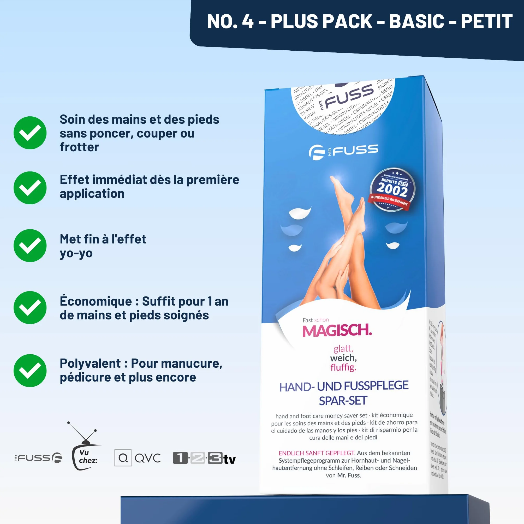 Mr. Fuss Solution Anti Callosités Dissolvant Pour les Cornes Lotion 250ml Set de Pédicure