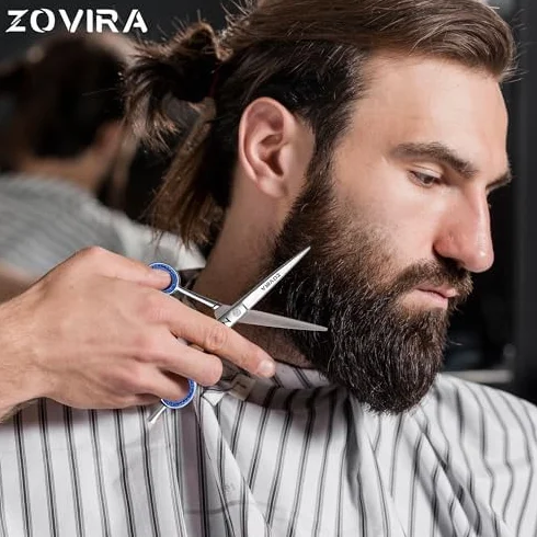 Zovira ciseaux de coiffure 6 pouces acier inoxydable professionnels