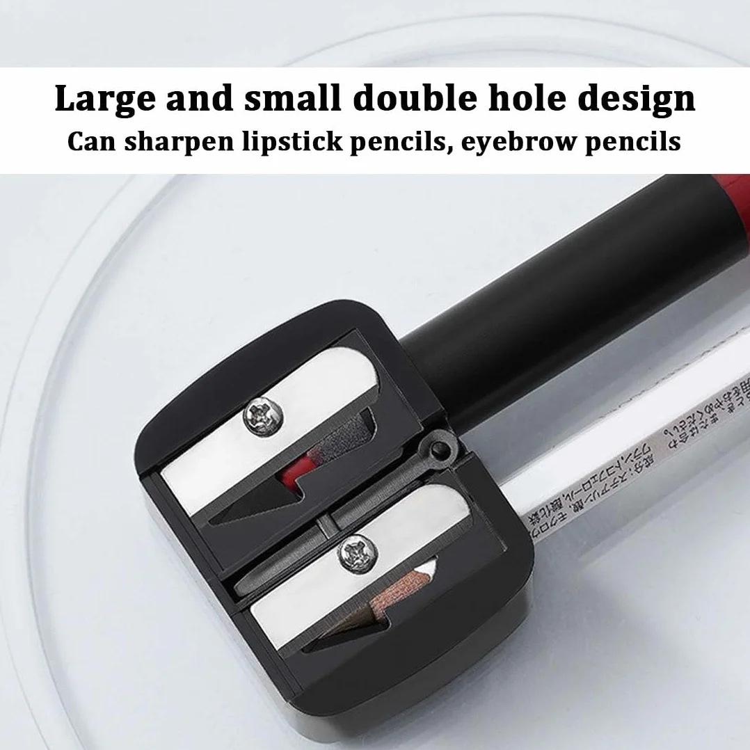 Taille-crayon Universel pour Maquillage 2 Pièces, Cosmétique pour Crayons à Sourcils, Lèvres, Eyeliner