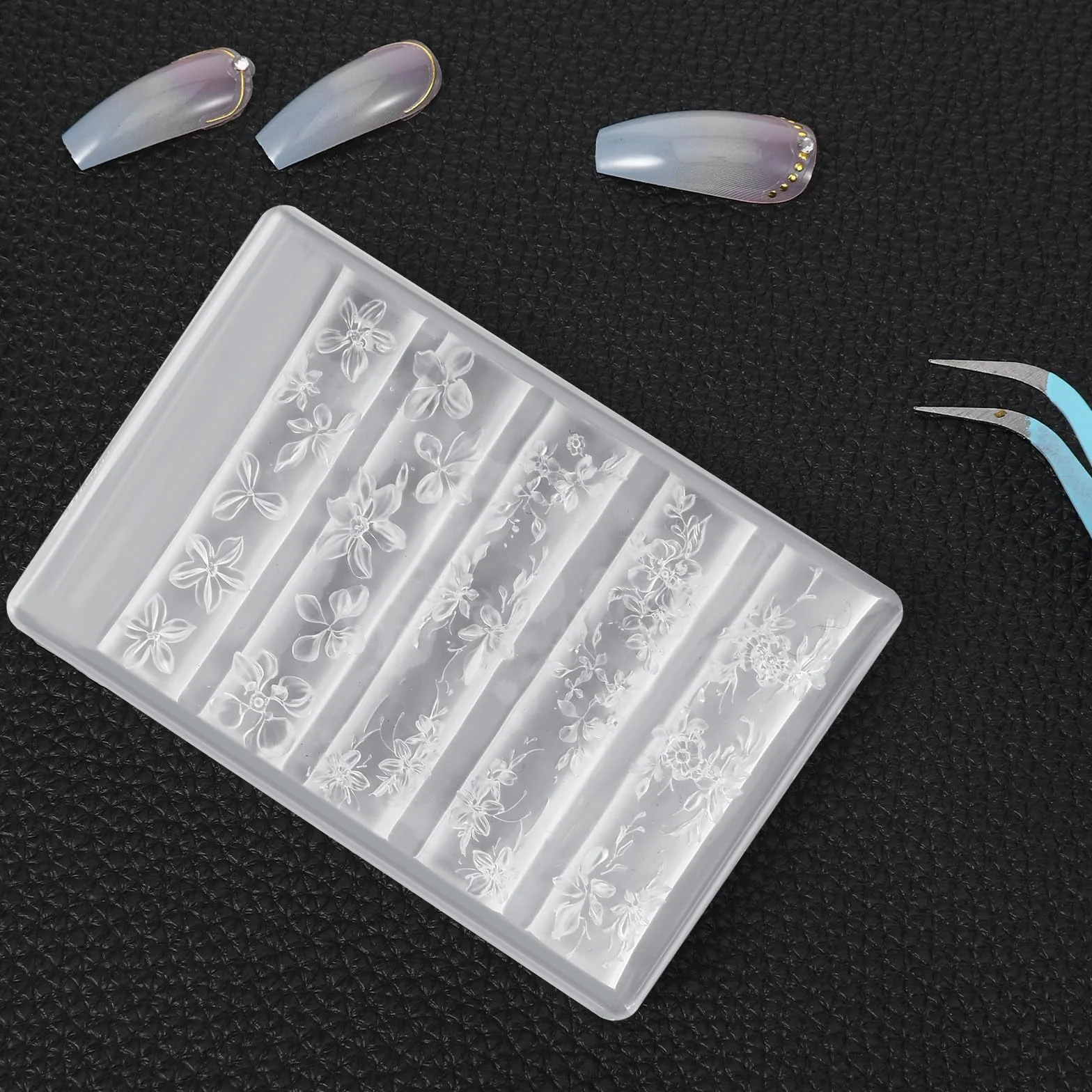 Moule en silicone 3D fleurs pour Nail Art, Gel et Résine