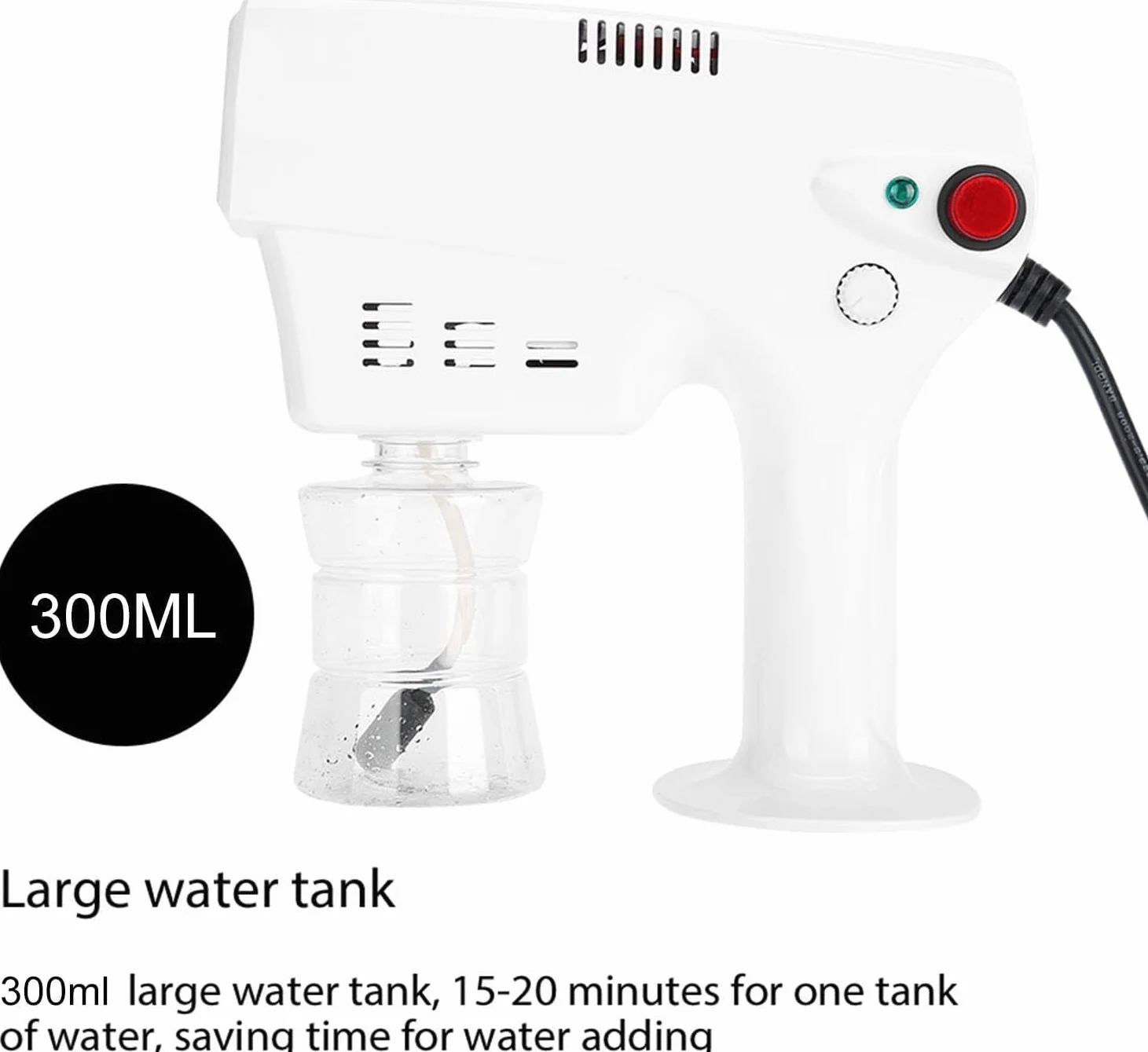 Pongnas Pistolet à vapeur Nano cheveux 300 ml multifonction humidificateur outil soins capillaires
