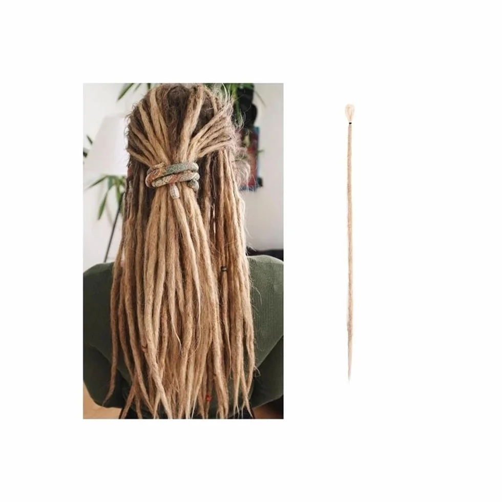 Santé - Extensions de dreadlocks faites à la main - 5 brins de dreadlocks synthétiques - 1,0 cm - Faux Twist - Cheveux reggae dreadlocks - Soin du corps (blond)