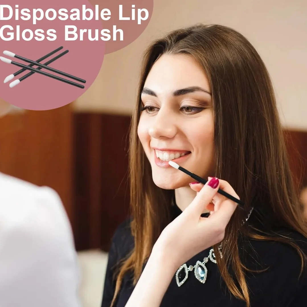 Pinceaux Lèvre Jetables 50 Pièces, Applicateur Rouge à Lèvre Jetable, Kit Maquillage Multifonctionnel