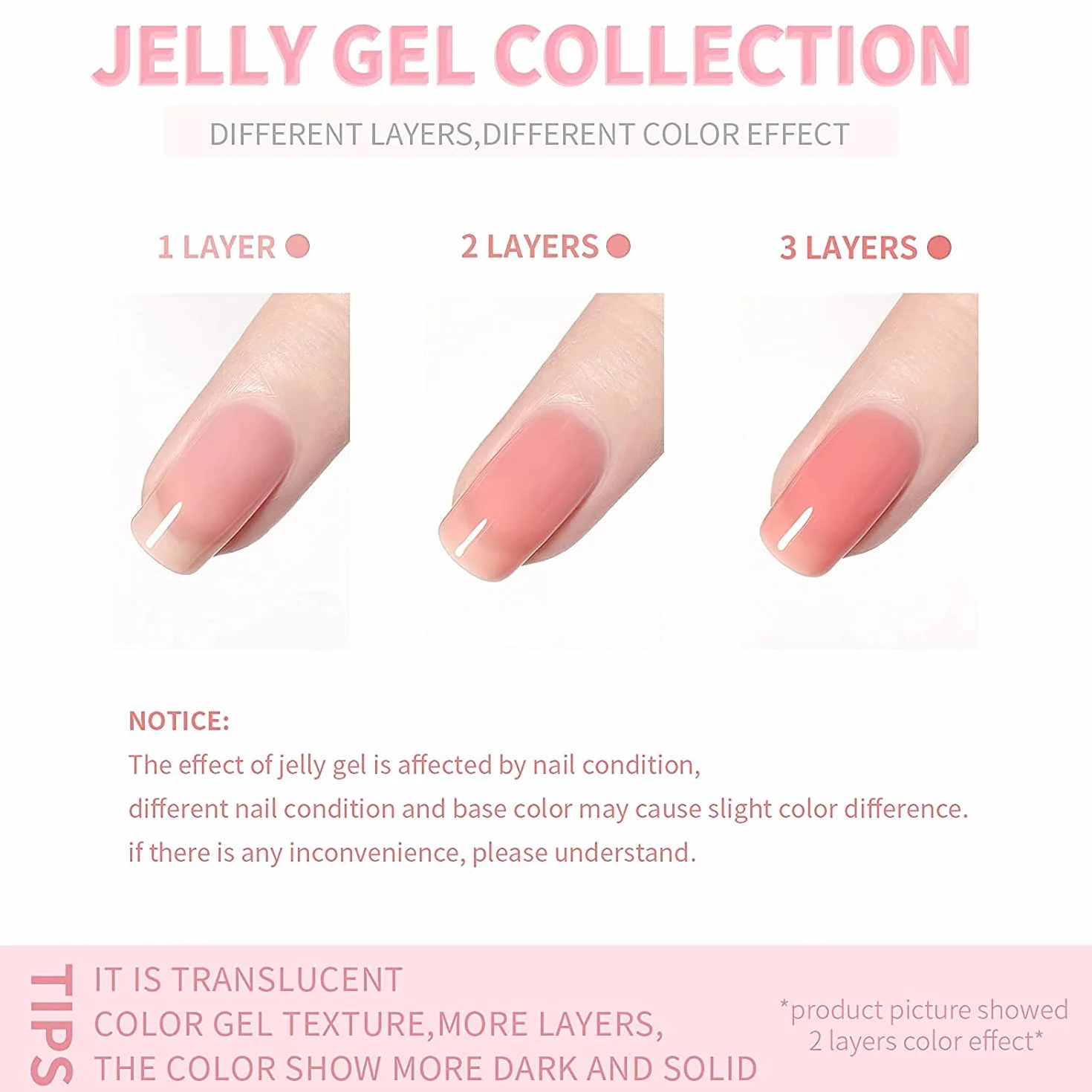 Vishine Vernis Gel Semi-Permanent Transparent Milky Pink Rose Clair 16ml