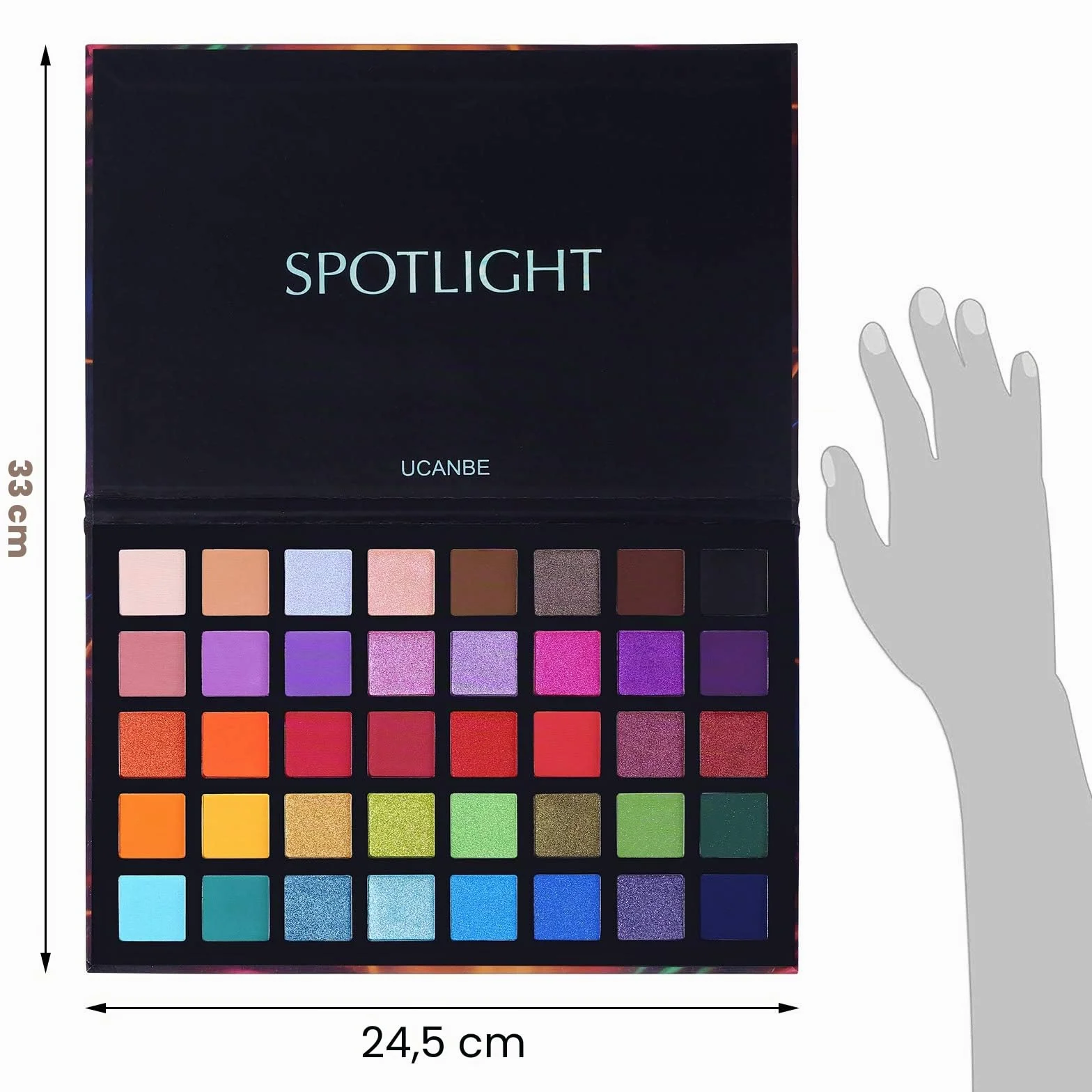 UCANBE Fards à Paupières 40 Couleurs Imperméable - Fard à Paupières Longue Durée - Palettes de Maquillage Shimmer Matte Hautement Pigmentées