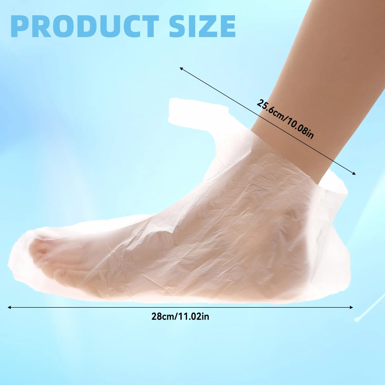 Qianyu Lot de 100 chaussettes jetables en plastique hydratantes pour les pieds, soins de la peau