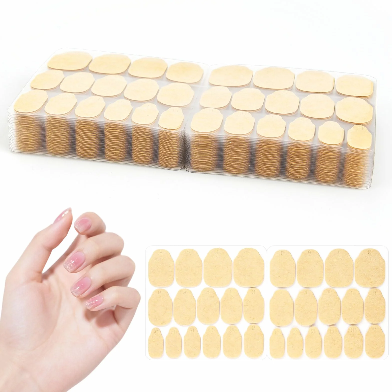 720Pcs Faux Autocollants à Ongles Double Face, Patch Ongles Autocollant Adhésif Transparent, Gel Pad Ongles pour Press-on Nails Nail Art DIY