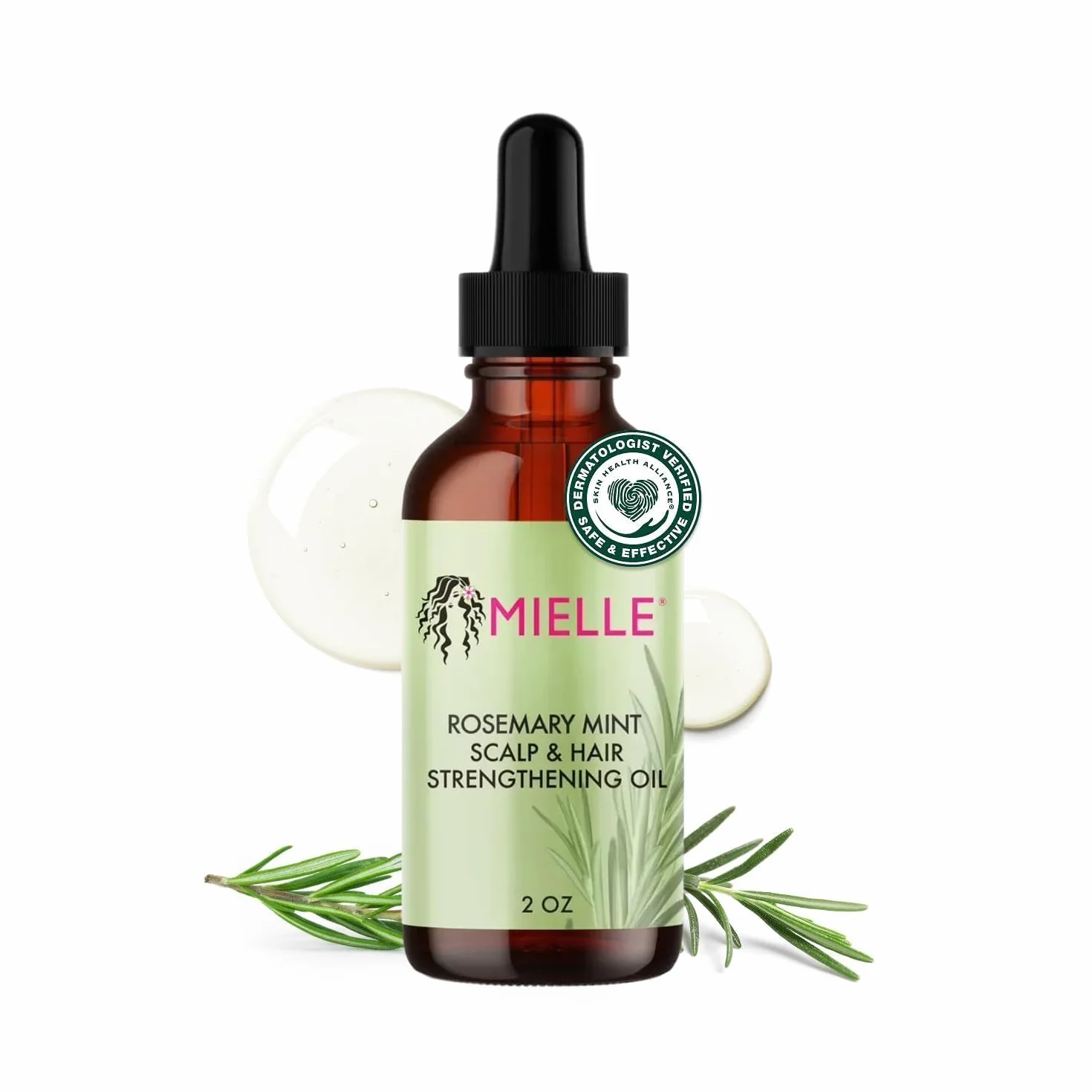 Mielle Huile fortifiante pour le cuir chevelu et les cheveux, romarin et menthe, 59 ml
