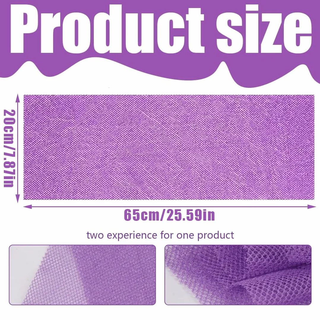 Filets Exfoliants pour le Corps 2 Pièces Éponge Douche Nylon Maille 20x65cm Rose et Violet