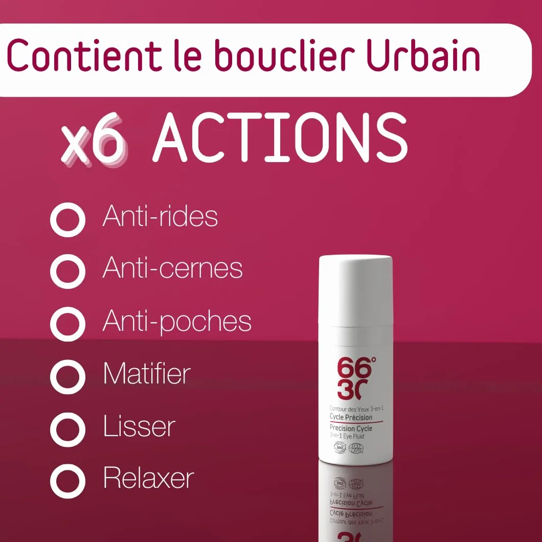Crème Contour Des Yeux Bio Anti-Rides Anti-Cernes Anti-Poches 3-en-1 15ml
