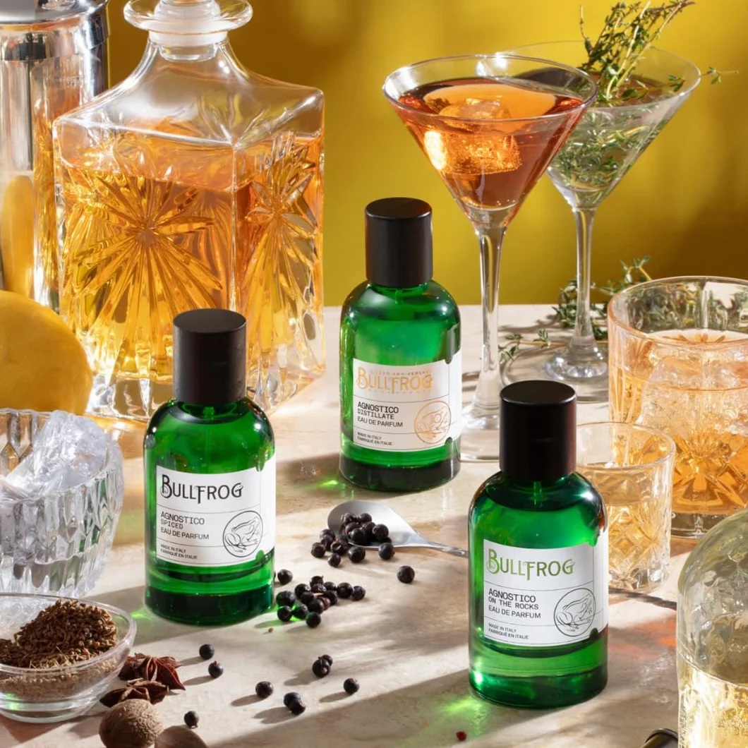 Bullfrog Eau de Parfum Agnostico Spiced 100 ml – Parfum pour Homme, Notes de Poivre Rose, Thym, Anis Étoilé, Bois de Cèdre et Gaïac, Fabriqué en Italie