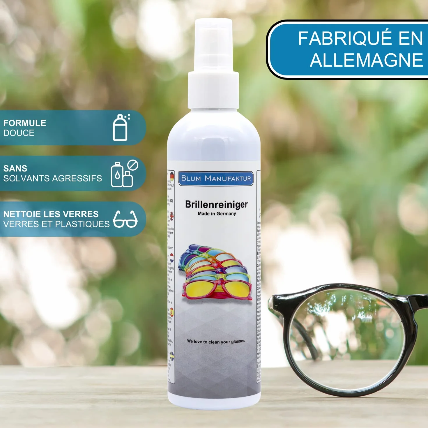 Blum Spray nettoyant pour lunettes 250 ml – Nettoyage sans traces
