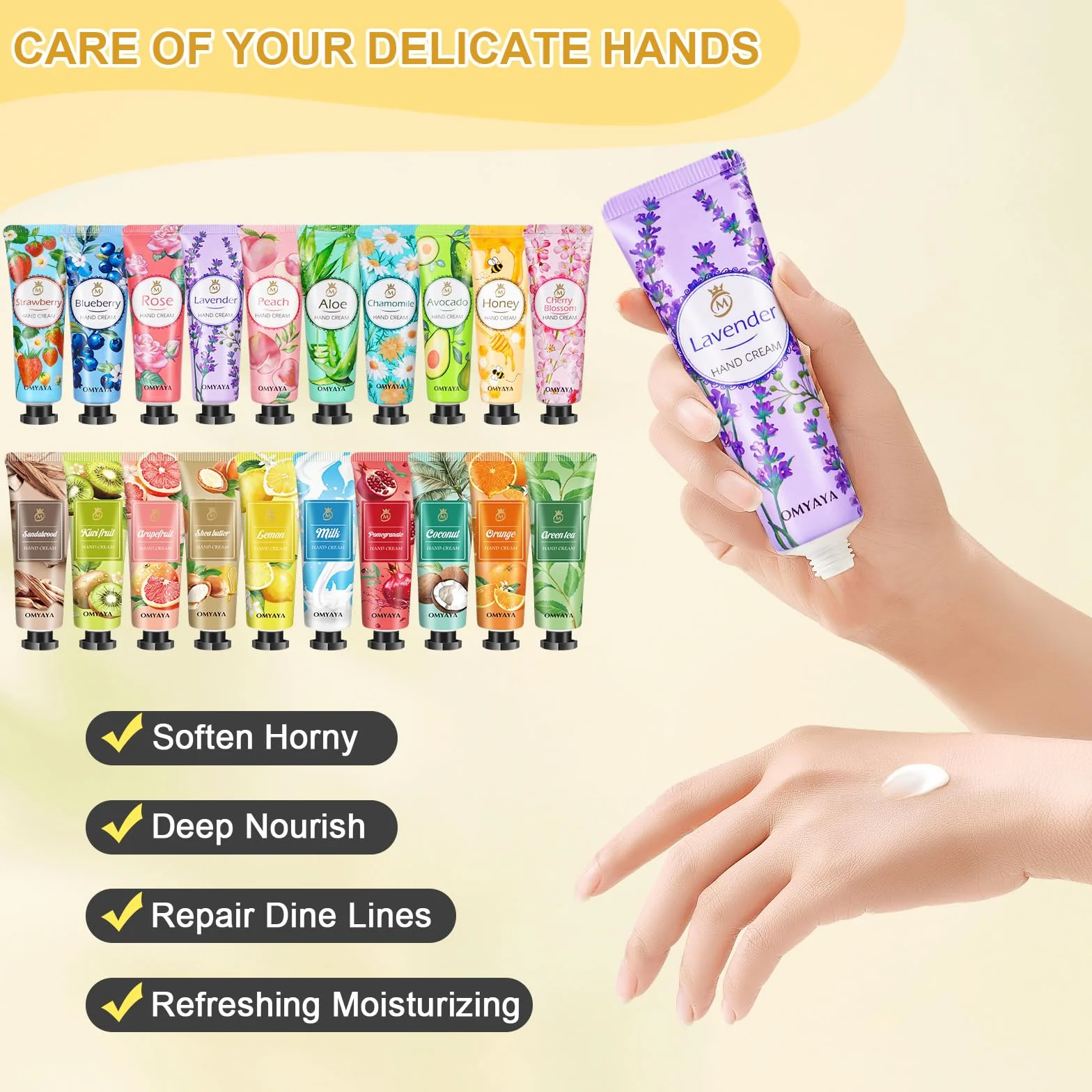 Crème main 20 pièces soin mains pieds secs cadeau femme homme Noël anniversaire