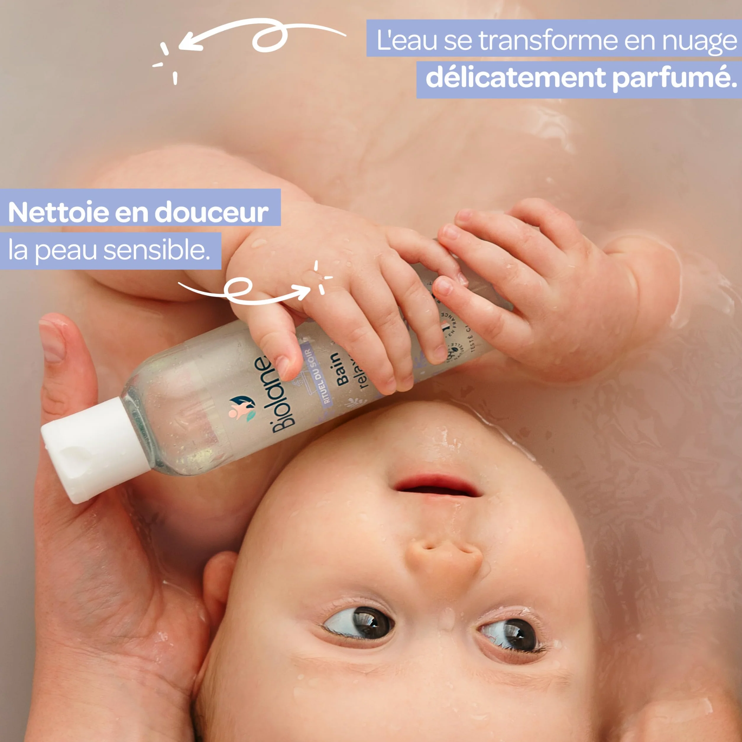 BIOLANE Bain relaxant bébé 150ml 99% ingrédients naturels Fabriqué en France
