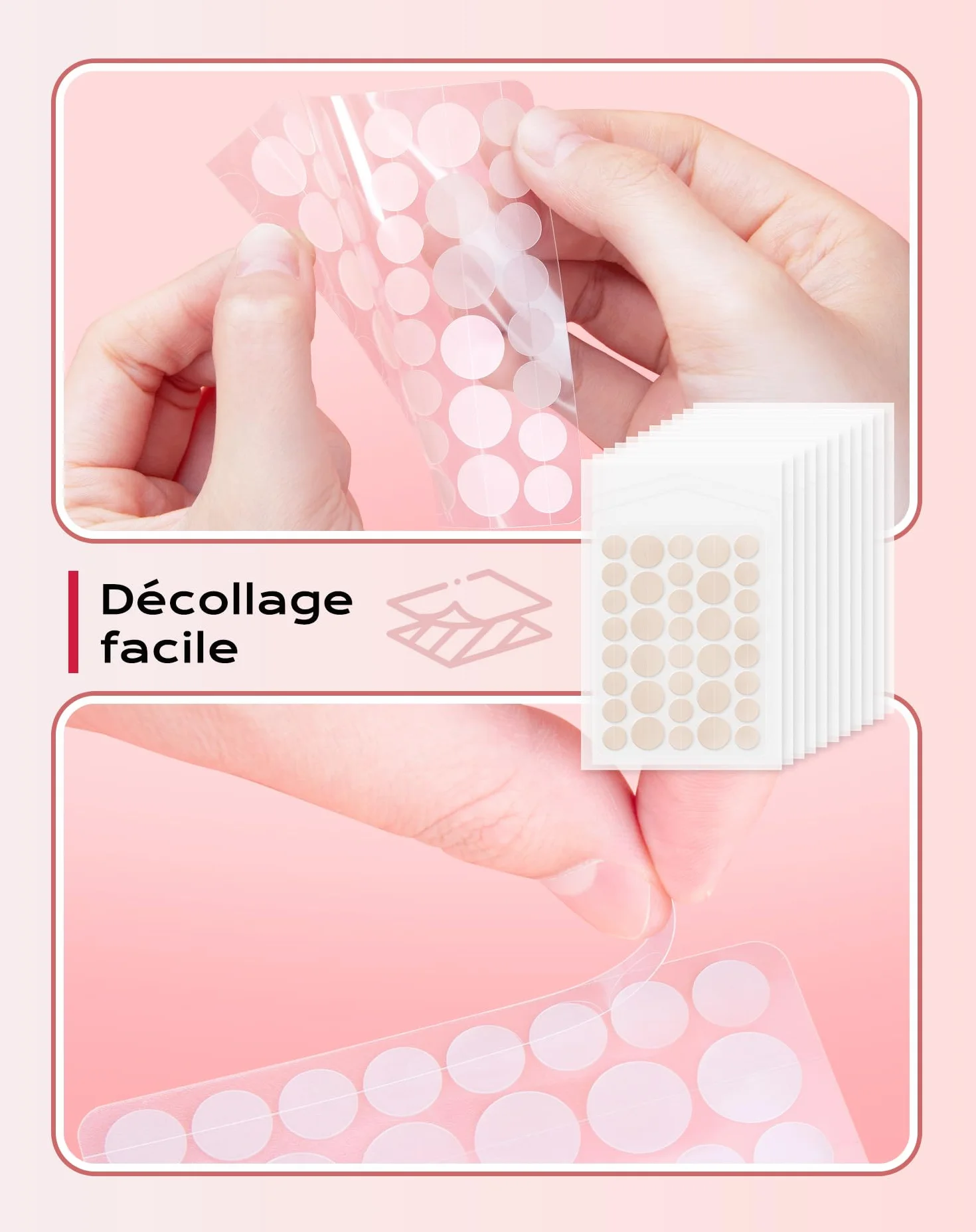 Patch Invisible Hydrocolloïde Imperméable Transpirable Anti-Acné 10MM 12MM 360 Pièces