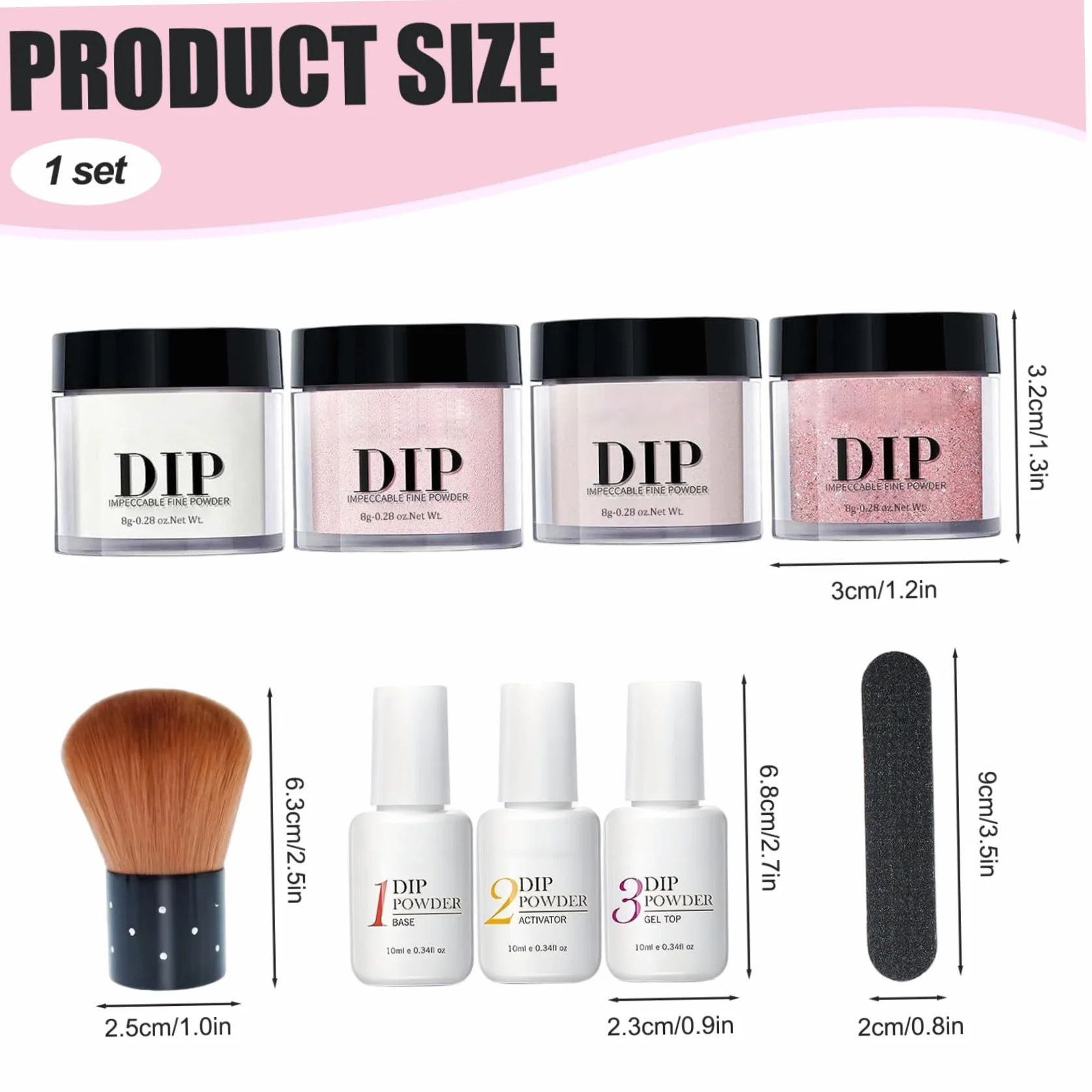 Dip Powder Nail Kit 4 Couleurs Nail Powder Liquid Set Base Top Coat Activateur French Nails Art Manucure Salon DIY