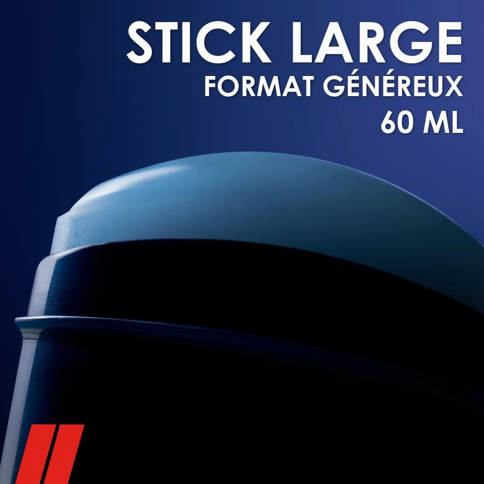 MENNEN - MARINE Deodorant Homme 24H - Stick Large - Sans Alcool - Anti-Traces - 60 ml - Lot de 6