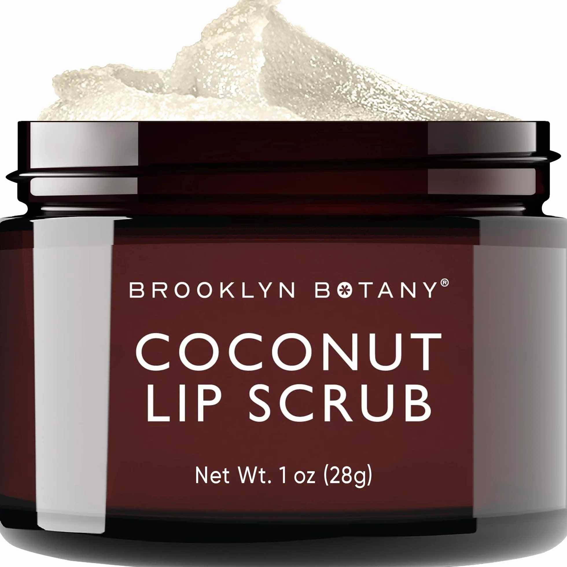 Brooklyn Botany Exfoliant à lèvres 28 g – Hydratant pour les lèvres sèches et gercées – Exfoliant doux pour les lèvres lisses et plus lumineuses – Saveur noix de coco