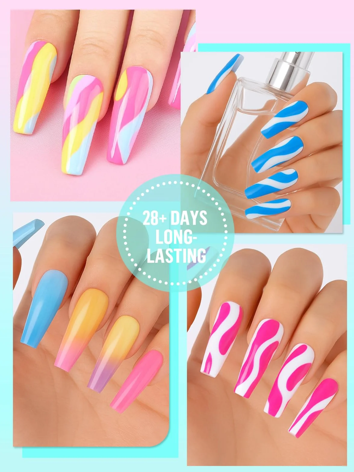 EBANKU Kit de manucure 50 couleurs poudre à tremper base perceuse électrique top coat liquide activateur nail art