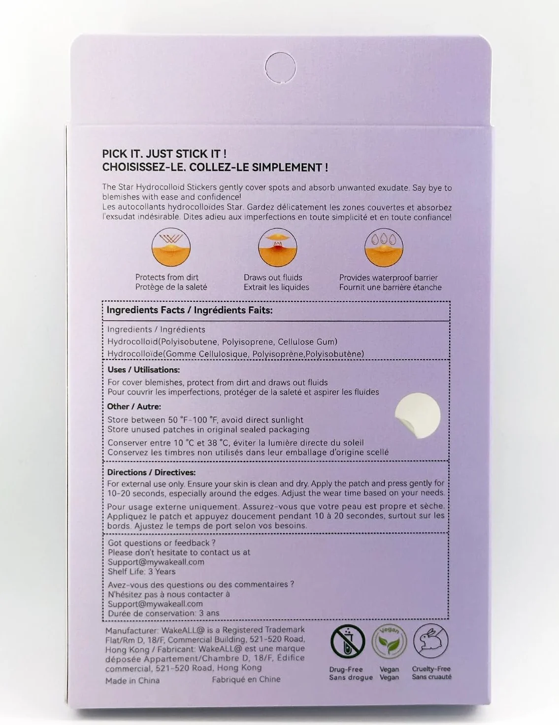 Pimple Patch Hydrocolloïdes Anti Bouton 108 pcs 5 tailles 8/10/12/14/16 mm Transparent CICA Acide Salicylique