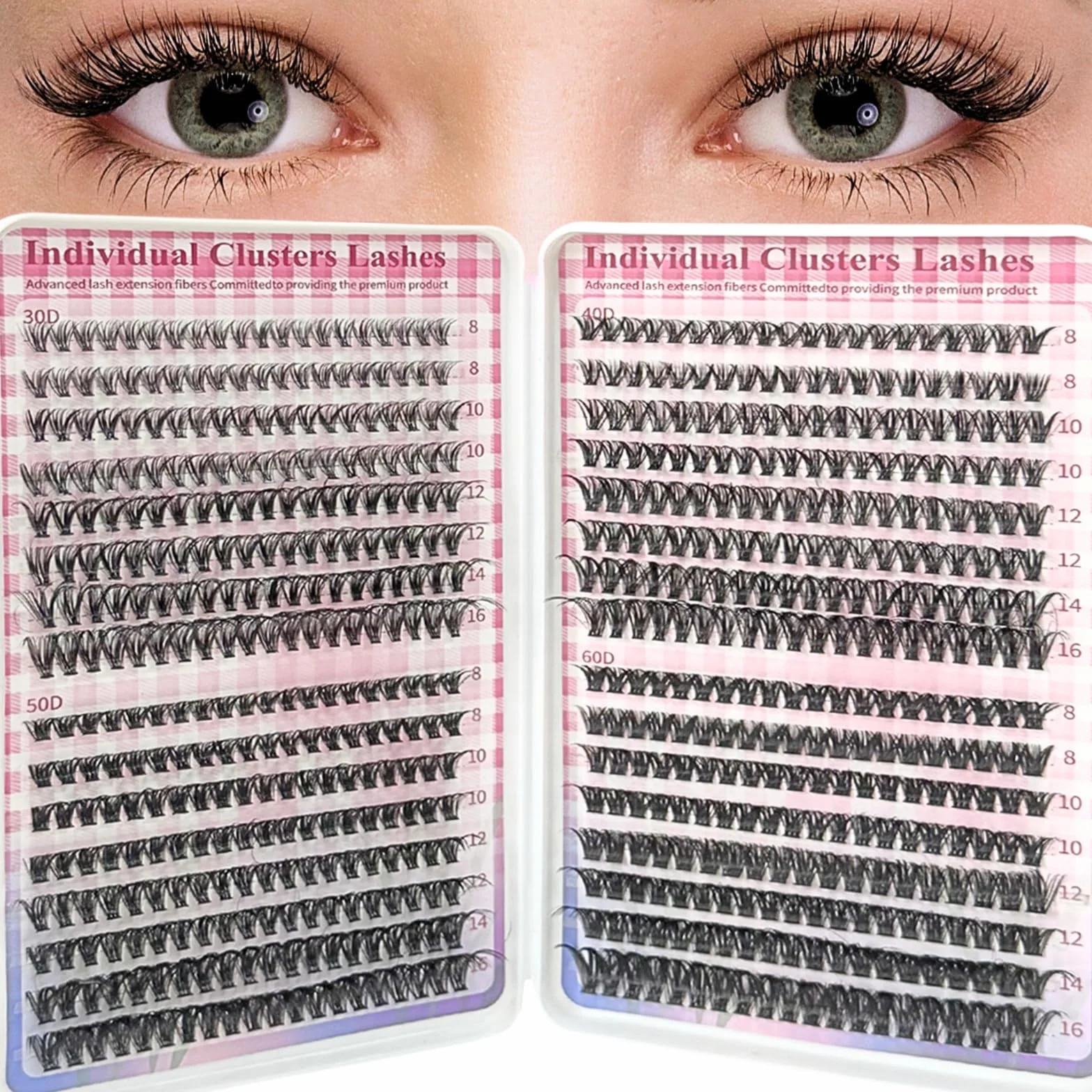 Faux Cils Kit Extension 640pcs 30D 40D 50D 60D Russian Volume D Curl 8-16mm Individual Lashes