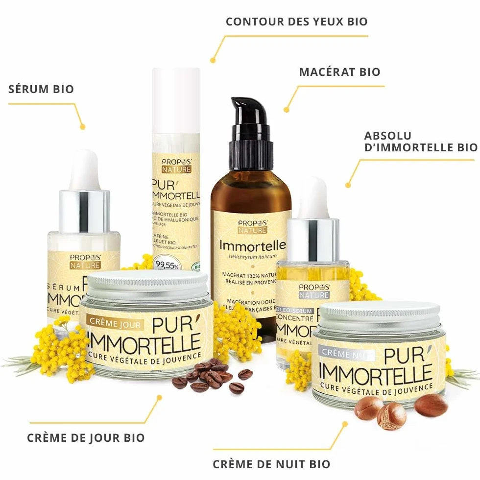 Propos'Nature Contour Yeux Pur'immortelle Bio Acide Hyaluronique Cafeine Bleuet 15ml