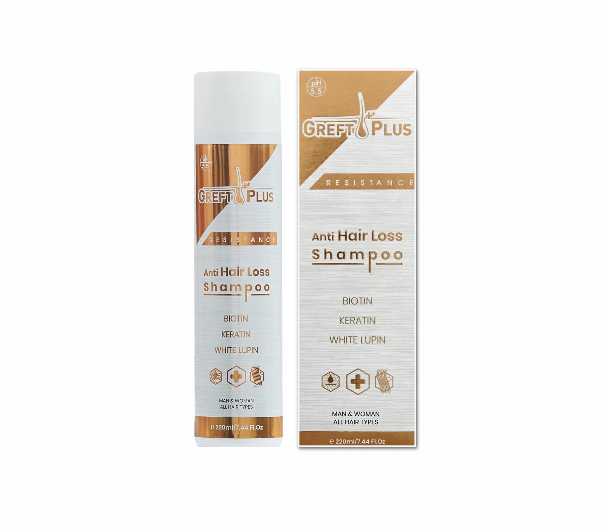 Anti Chute de Cheveux Shampooing pour la Repousse des Cheveux et l'Éclaircissement pour Hommes et Femmes, Biotin, Keratin, Lupin Blanc