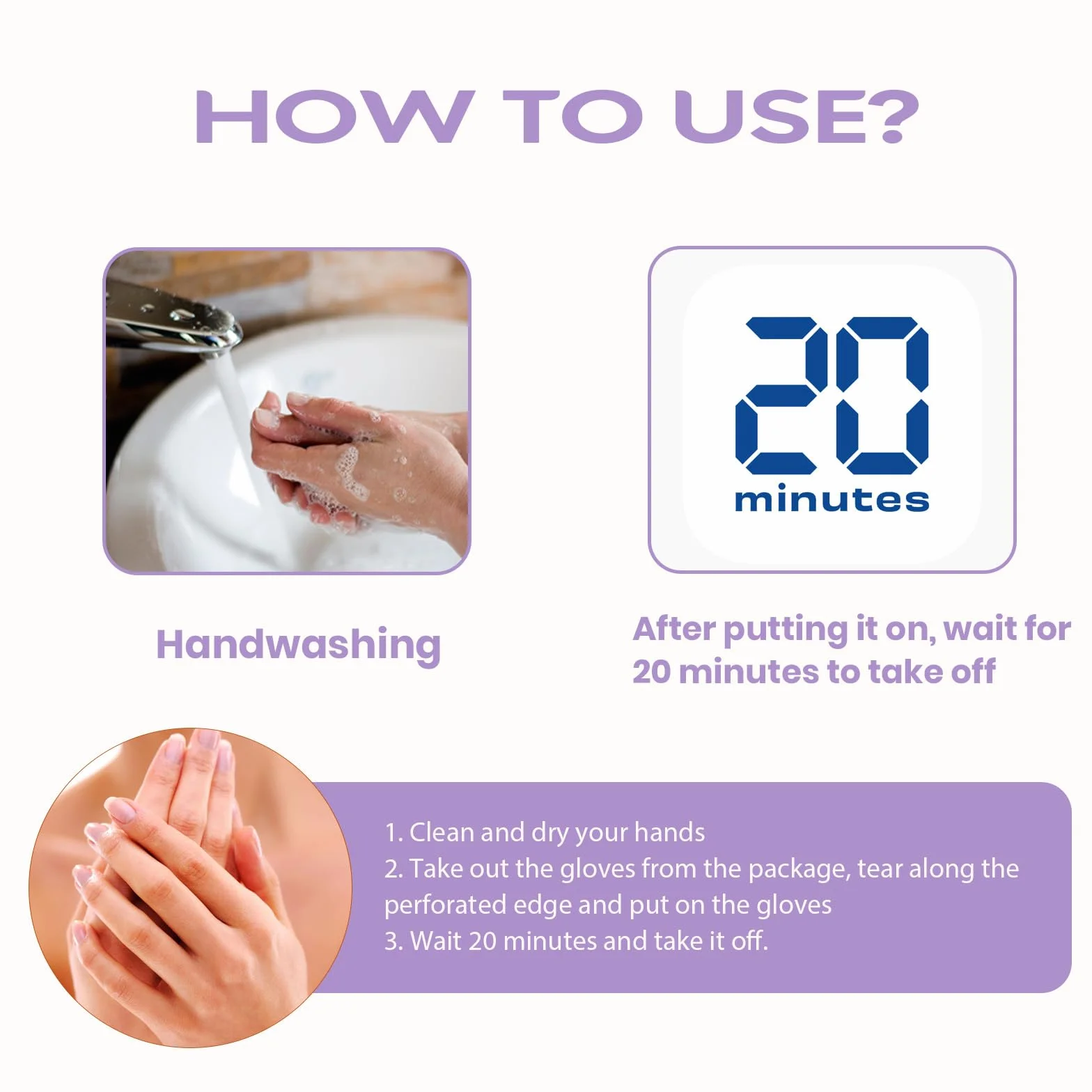 Masque pour Les Mains 6 Paires Gants Hydratants Exfoliants Peaux Sèches Anti-âge