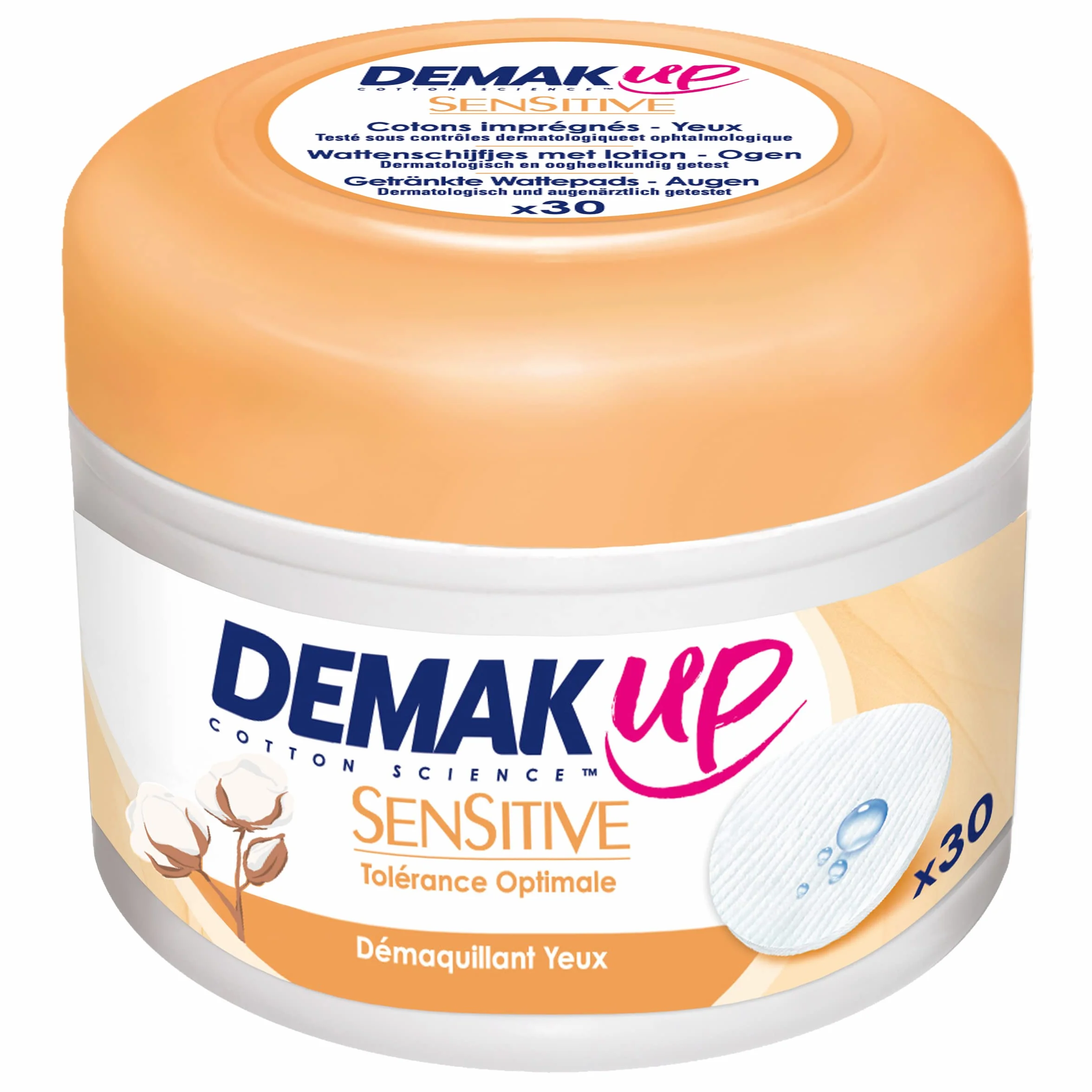 Demak'Up Sensitive Disques Pré-imprégnés 30 cotons