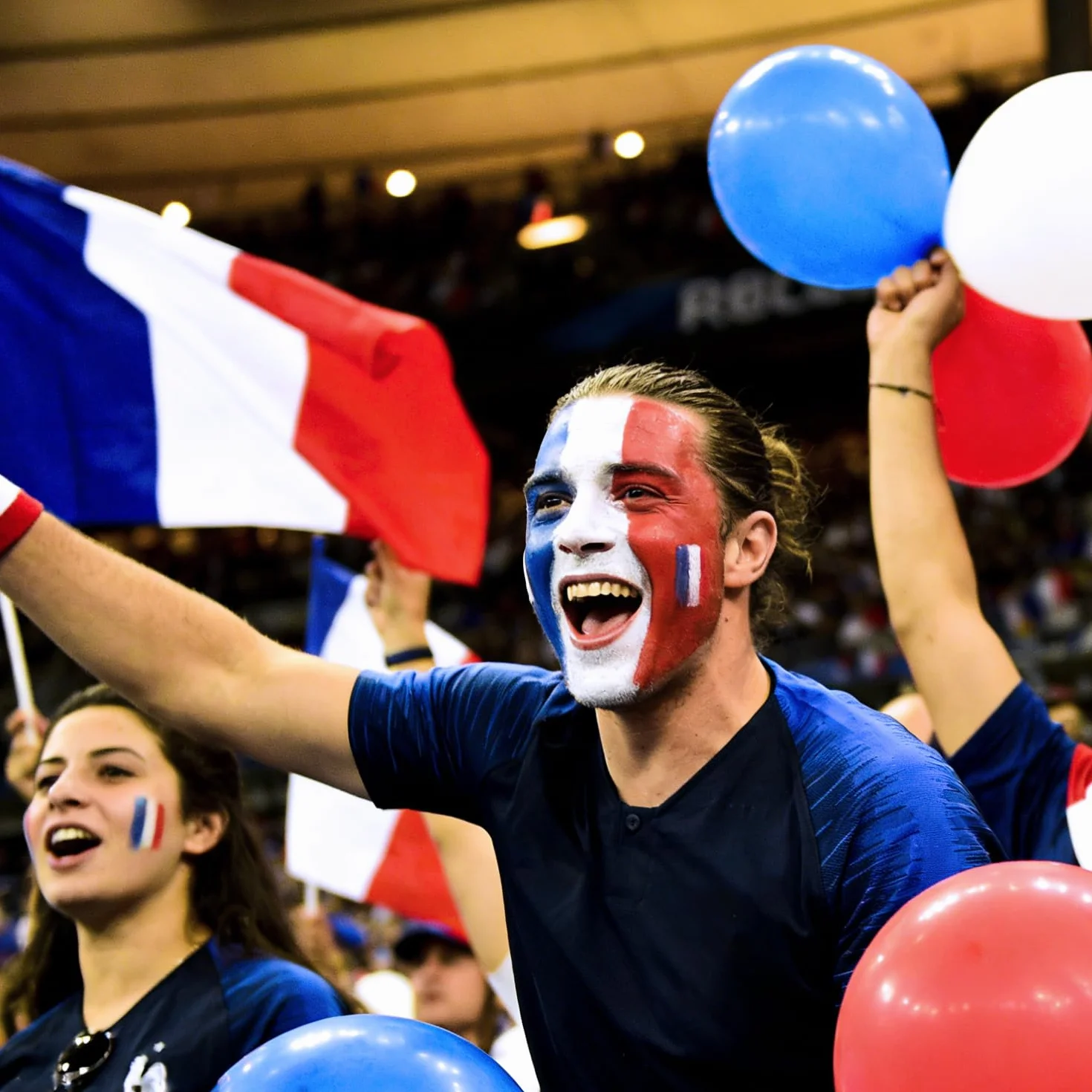 Stick Maquillage Bleu Blanc Rouge, Face et Body Paint Supporter, Bâton de Peinture pour France Supporters de Football