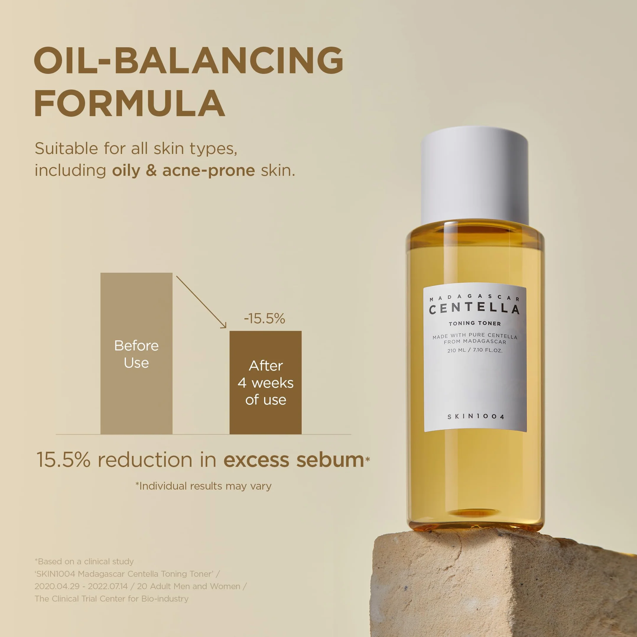 SKIN1004 Madagascar Centella Toning Toner 210 ml Centella Extract 84% for Sensitive Acne-Prone Skin