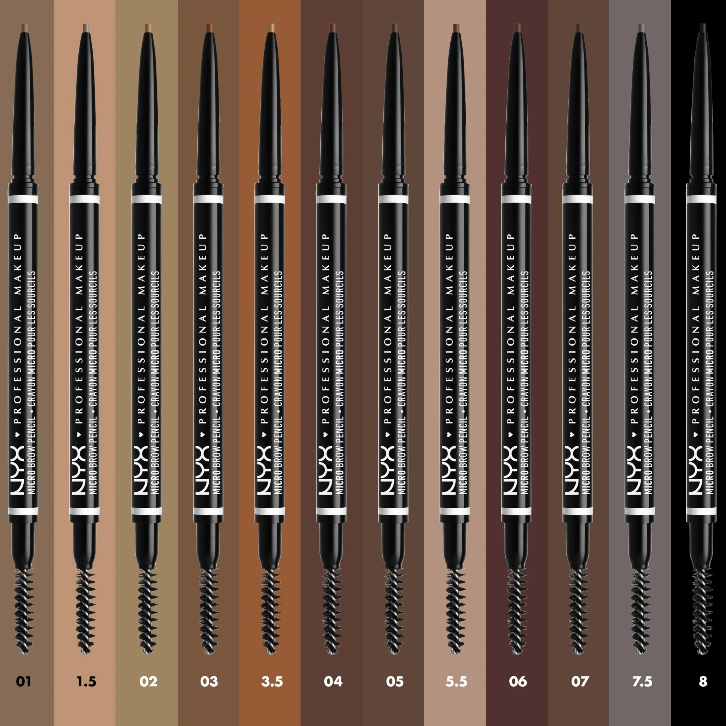 NYX Professional Makeup Crayon à Sourcils Micro Brow Pencil, Double-Embout, Teinte Brunette 06