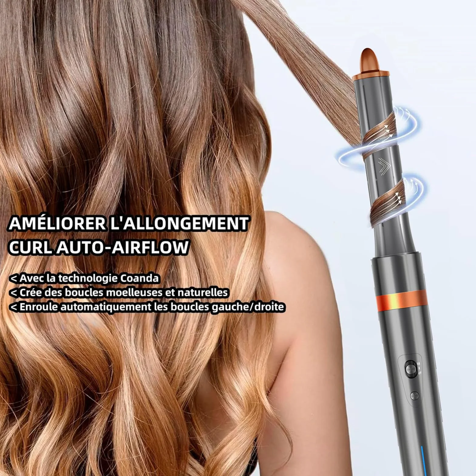 Lonique Air Styler Brosse Soufflante 6-en-1 Haute Vitesse 120K RPM Sèche-cheveux Boucleur à Air