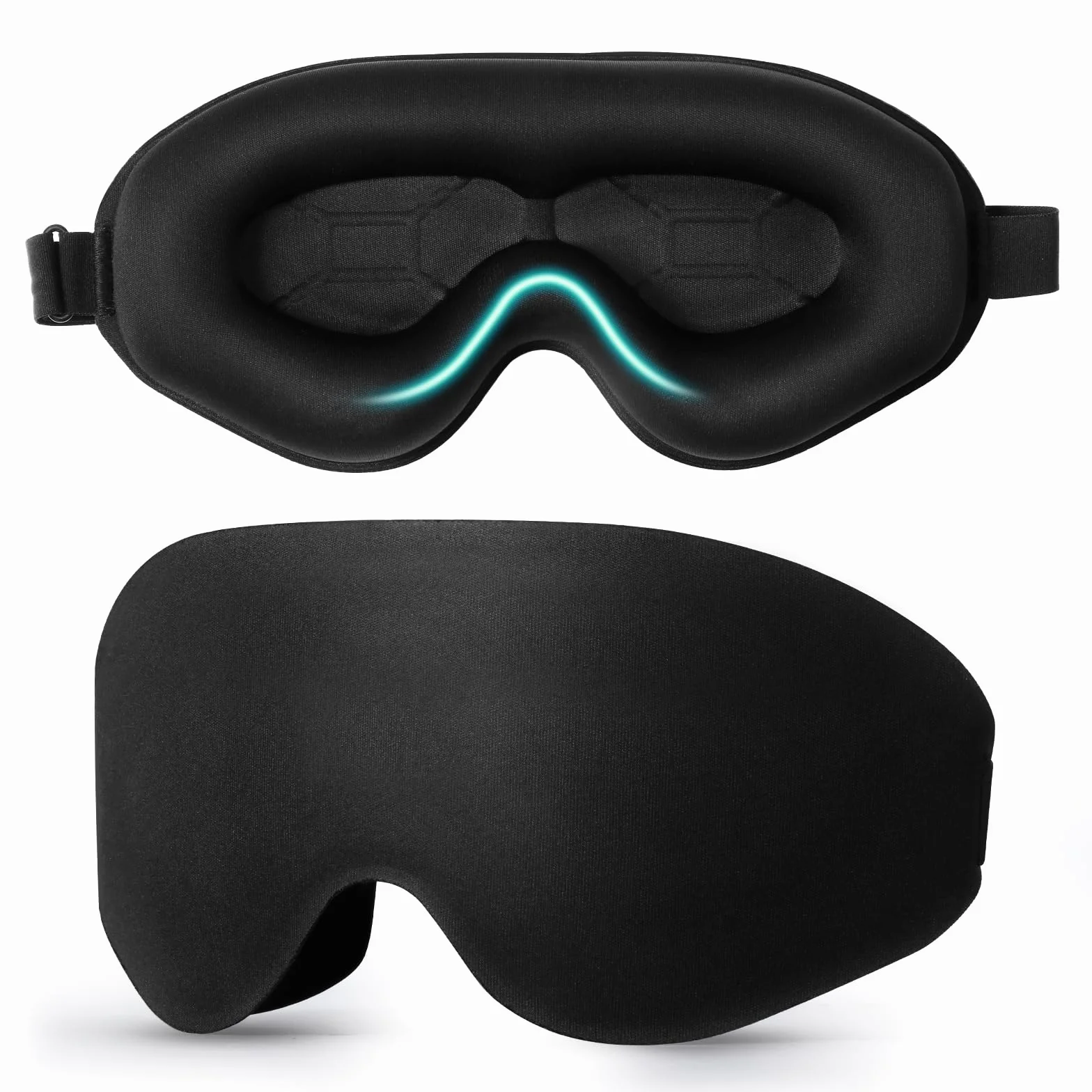 Masque de Nuit 3D Cache Yeux pour Dormir Bloquer la Lumière 20mm Contour Profond Doux Confortable Femme Homme