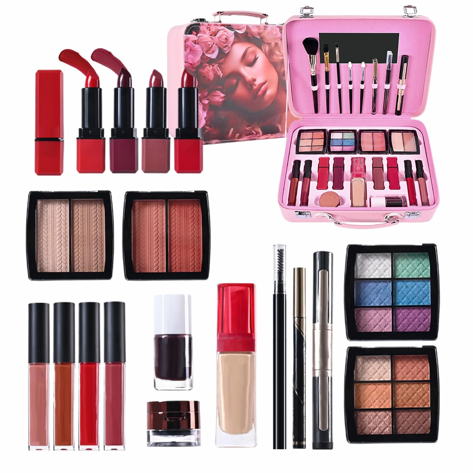 Kit de maquillage pour adolescents - Palette de fards à paupières - Kit de maquillage portable résistant à l'eau | pour femmes, mères, grands-mères, mariées, anniversaires et rendez-vous
