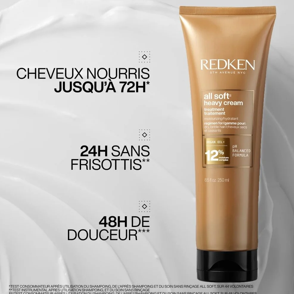 REDKEN All Soft Masque Hydratant Cheveux Secs Kératine Huile d'Argan 250ml
