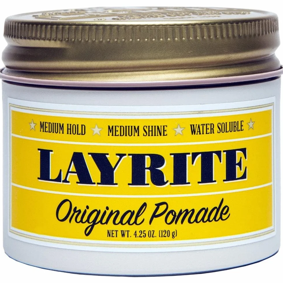Layrite Original Pomade | Fixation Moyenne | Brillance Modérée | Base Eau | Facile à Laver | 120g