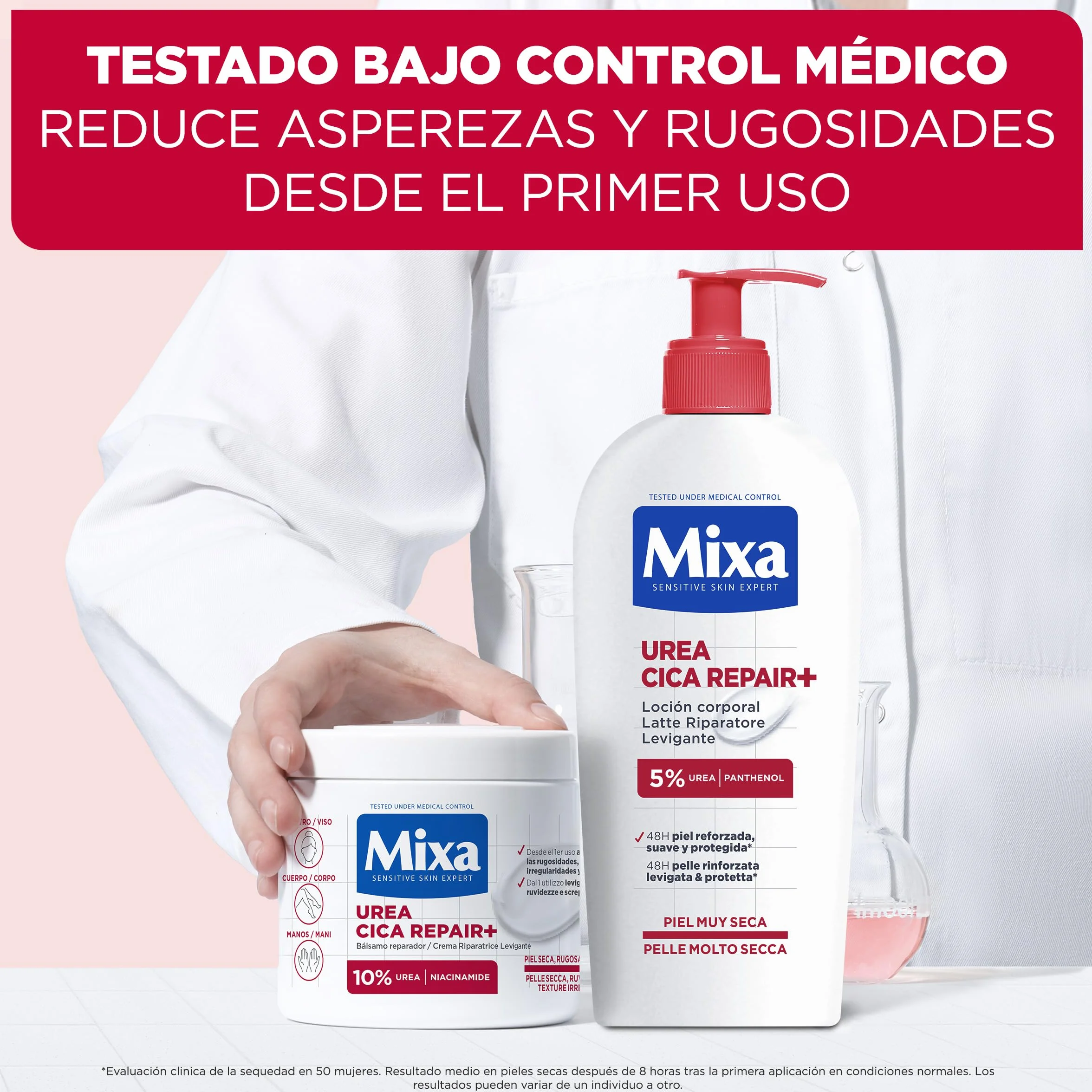 Mixa Pack Cream Cica Repair+ Urée 10% Panthénol pour peaux très sèches 400 ml x 2