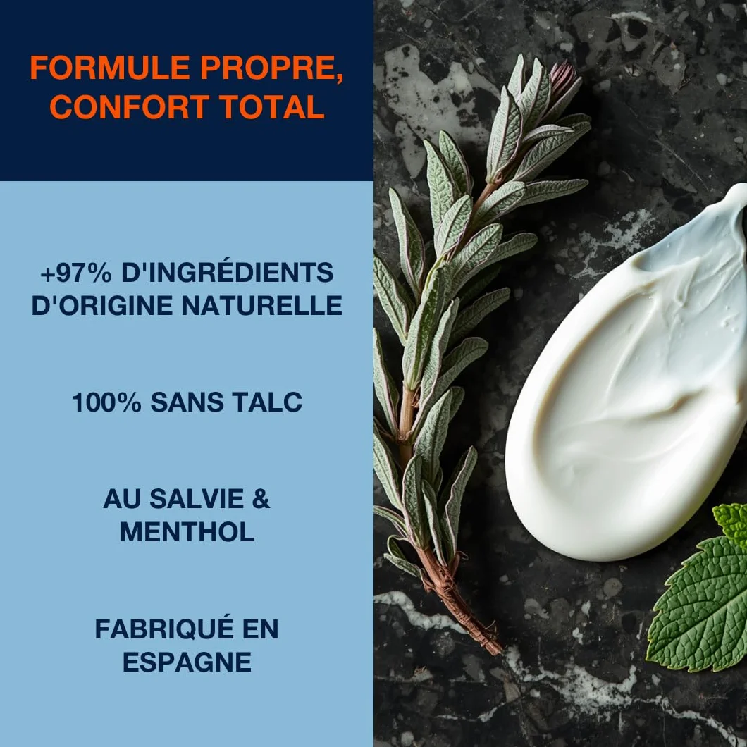 NO HAIR CREW Poudre Liquide Homme 75 ml – Crème anti-frottements pour zones intimes, aine et cuisses – Contrôle transpiration & odeurs