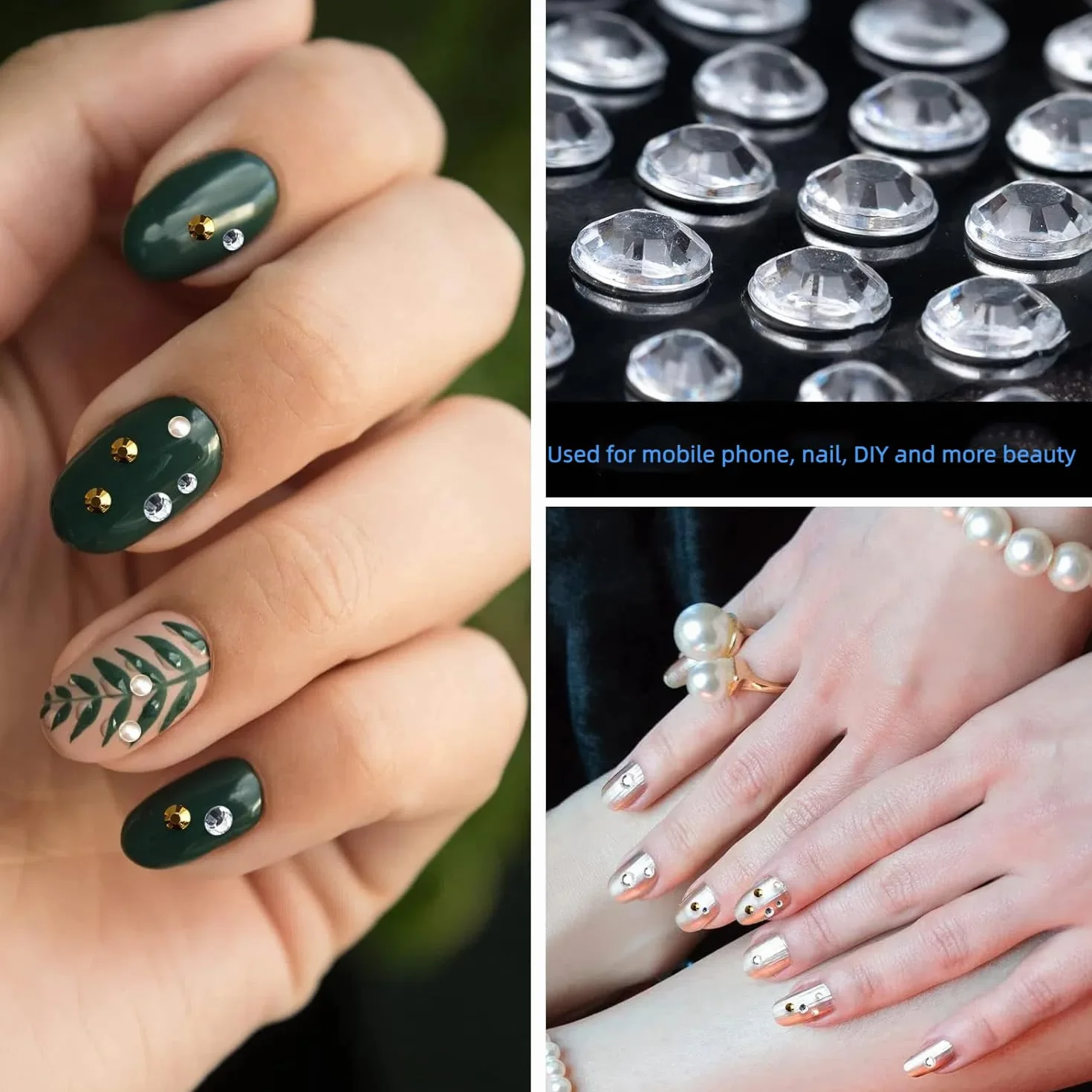 Strass Autocollant Visage Adhésif Rond Festival Maquillage Yeux Ongles Corps DIY Décoration Carnaval