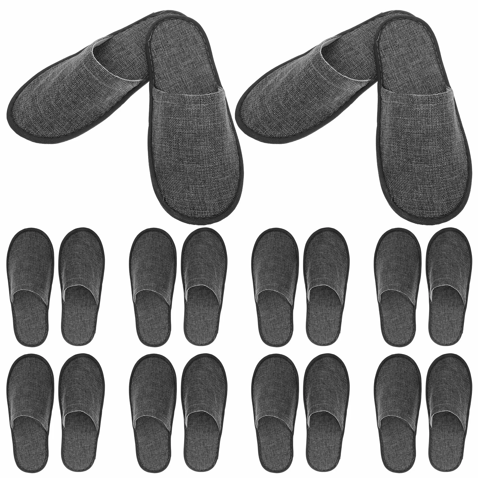 Healifty Lot de 20 pantoufles jetables pour spa, hôtel, maison, pantoufles confortables, unisexes pour voyage, mariage, fête de mariage - Gris