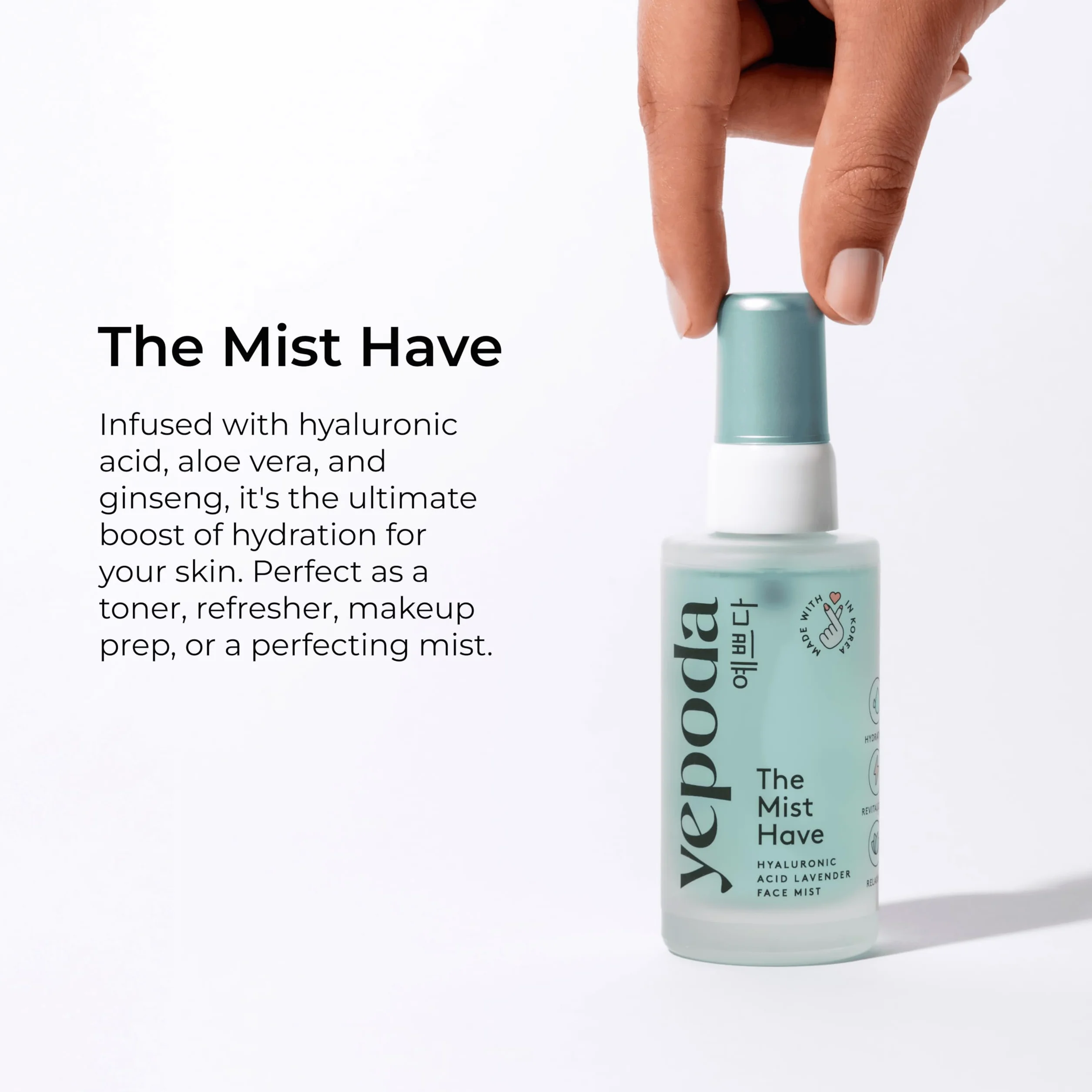 Yepoda Brume tonique hydratante pour le visage K-Beauty végane 50 ml