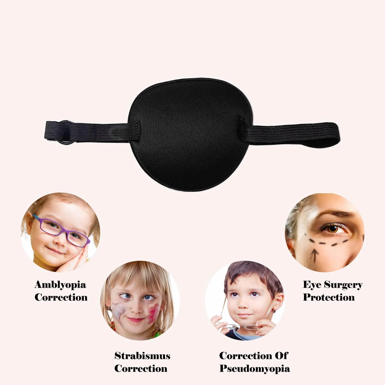 3D Cache Oeil Kit 2 Pièces Patchs Oculaires Médical Pirate Amblyopie Cosplay