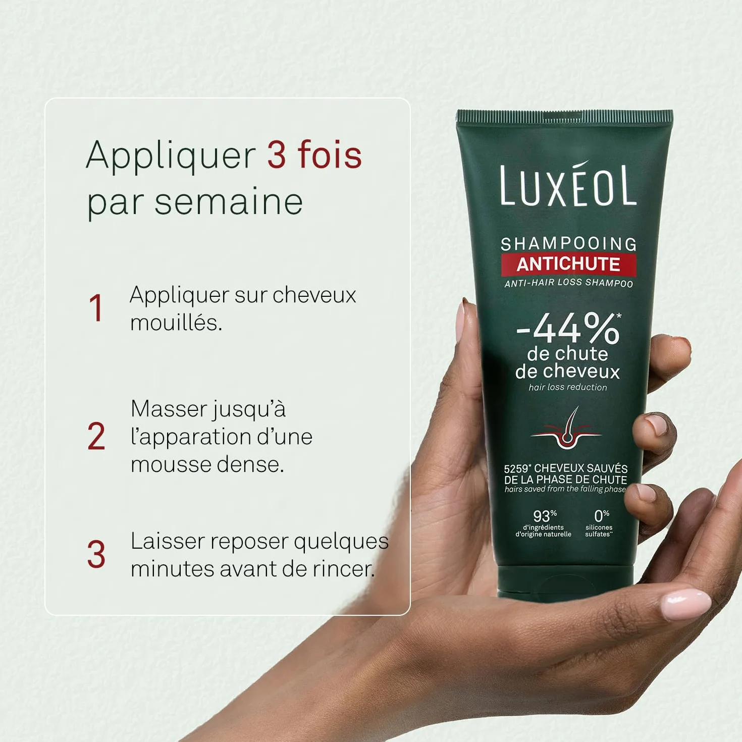 Luxéol Shampooing Antichute 200 ml Réduit la Chute de Cheveux Volume & Brillance